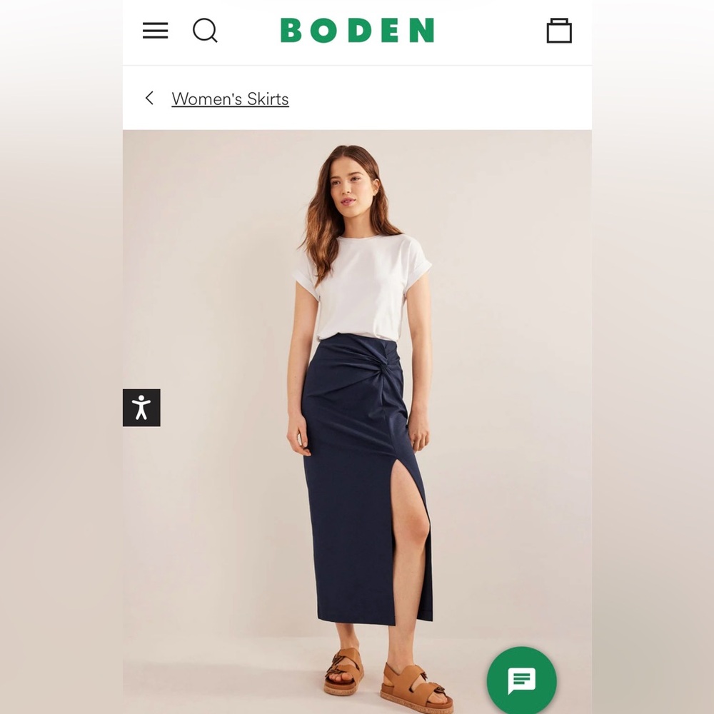 Elegant Boden Knot Detail Navy Women's Skirt